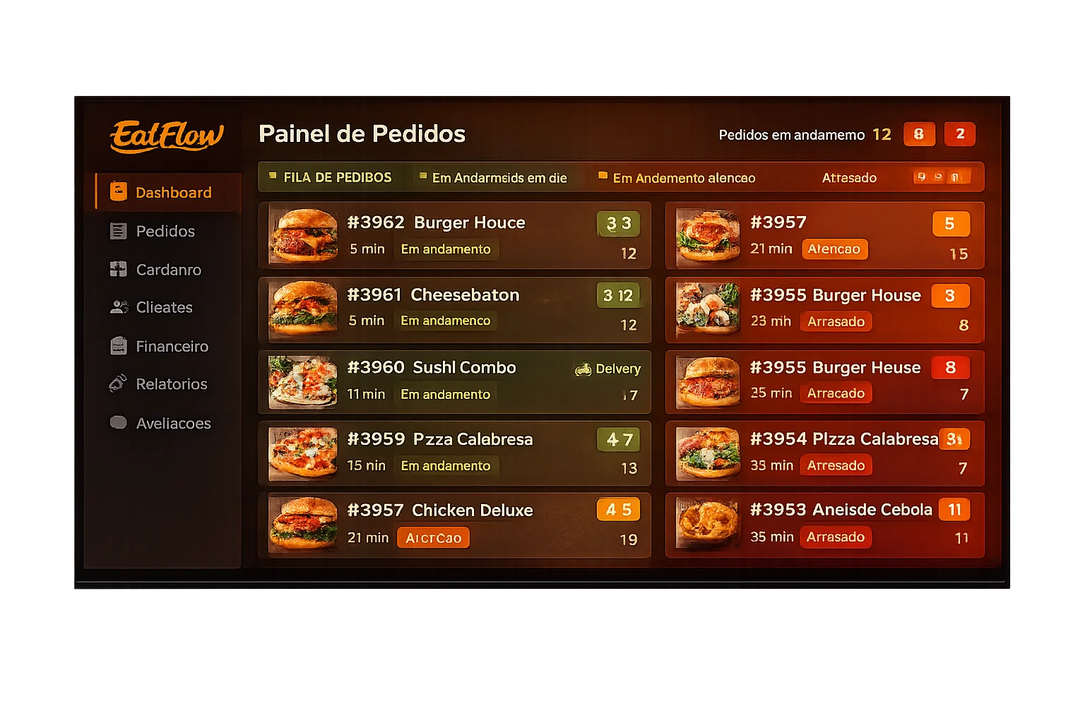 Painel de Pedidos da Cozinha